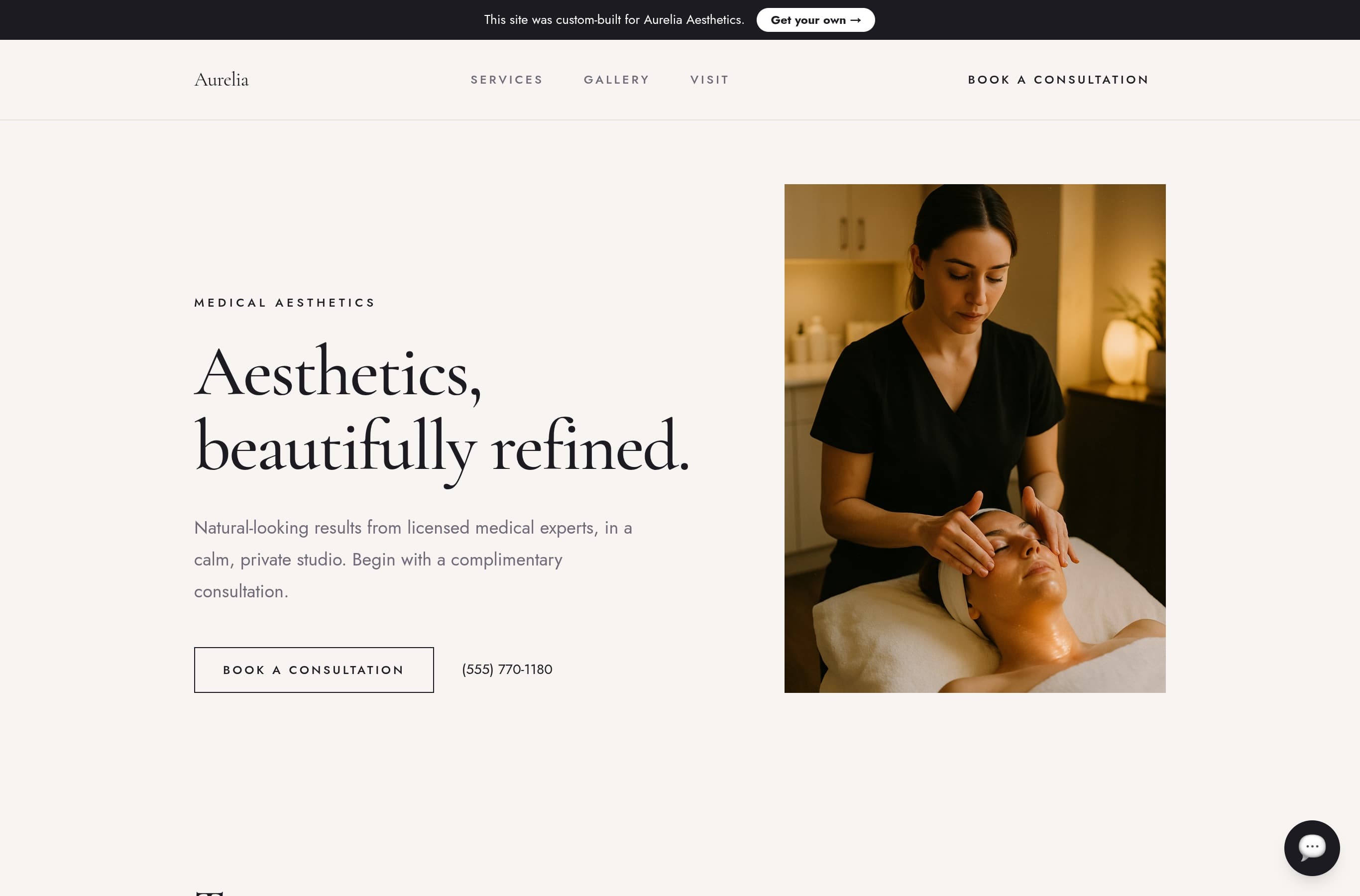 Aurelia Aesthetics demo site