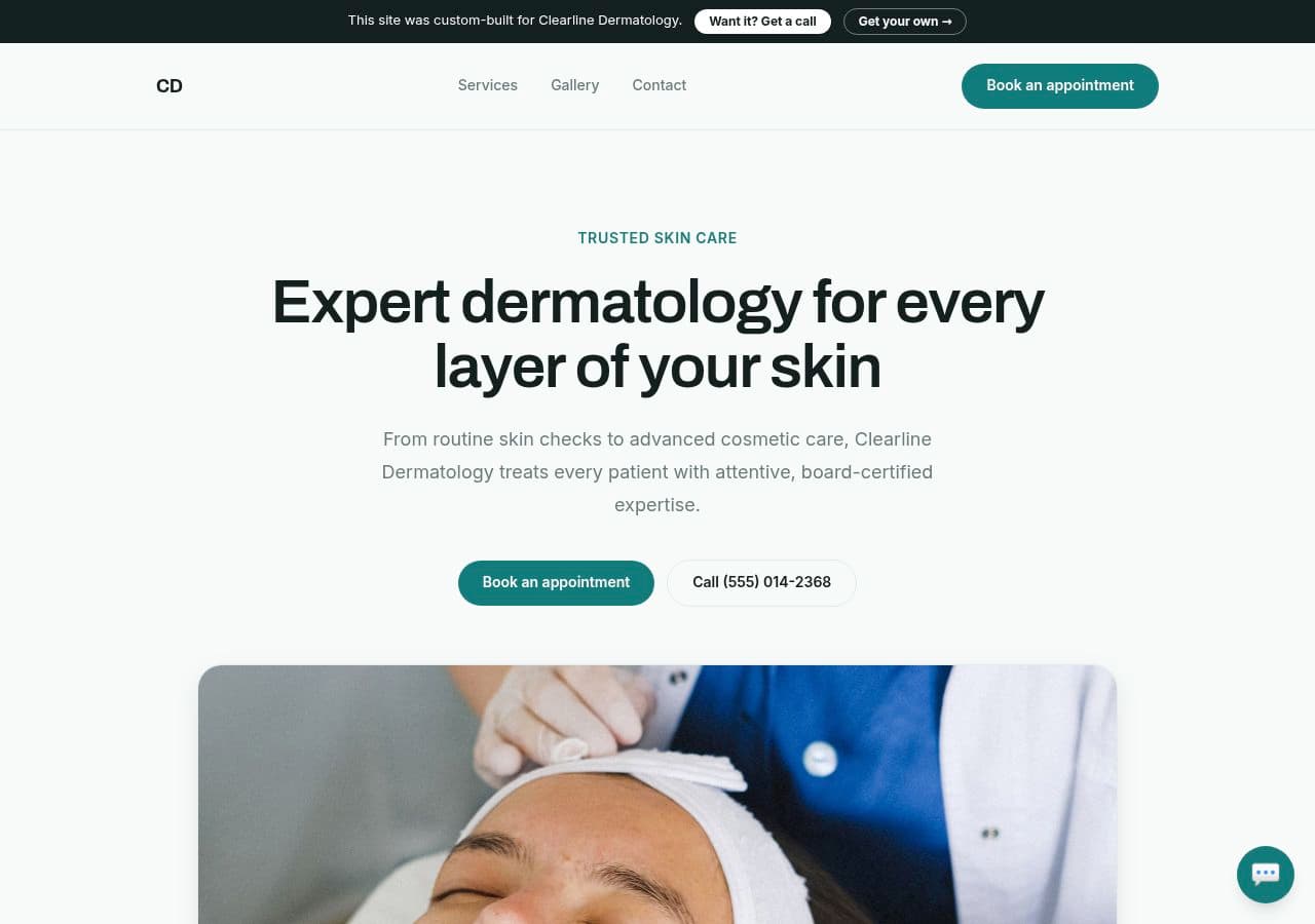 Dermatologists website example