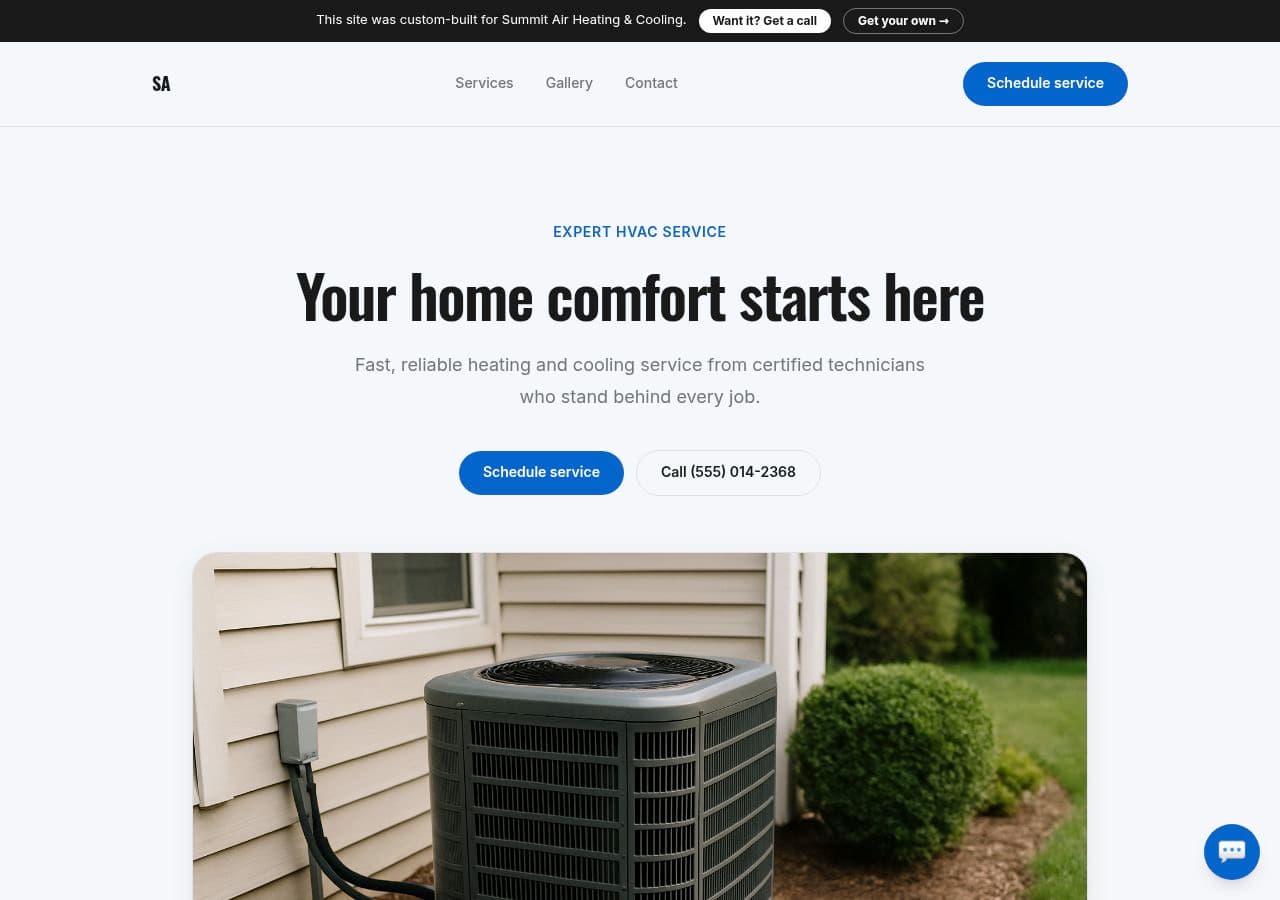 HVAC Companies website example