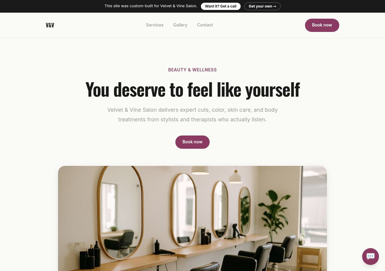 Salons website example