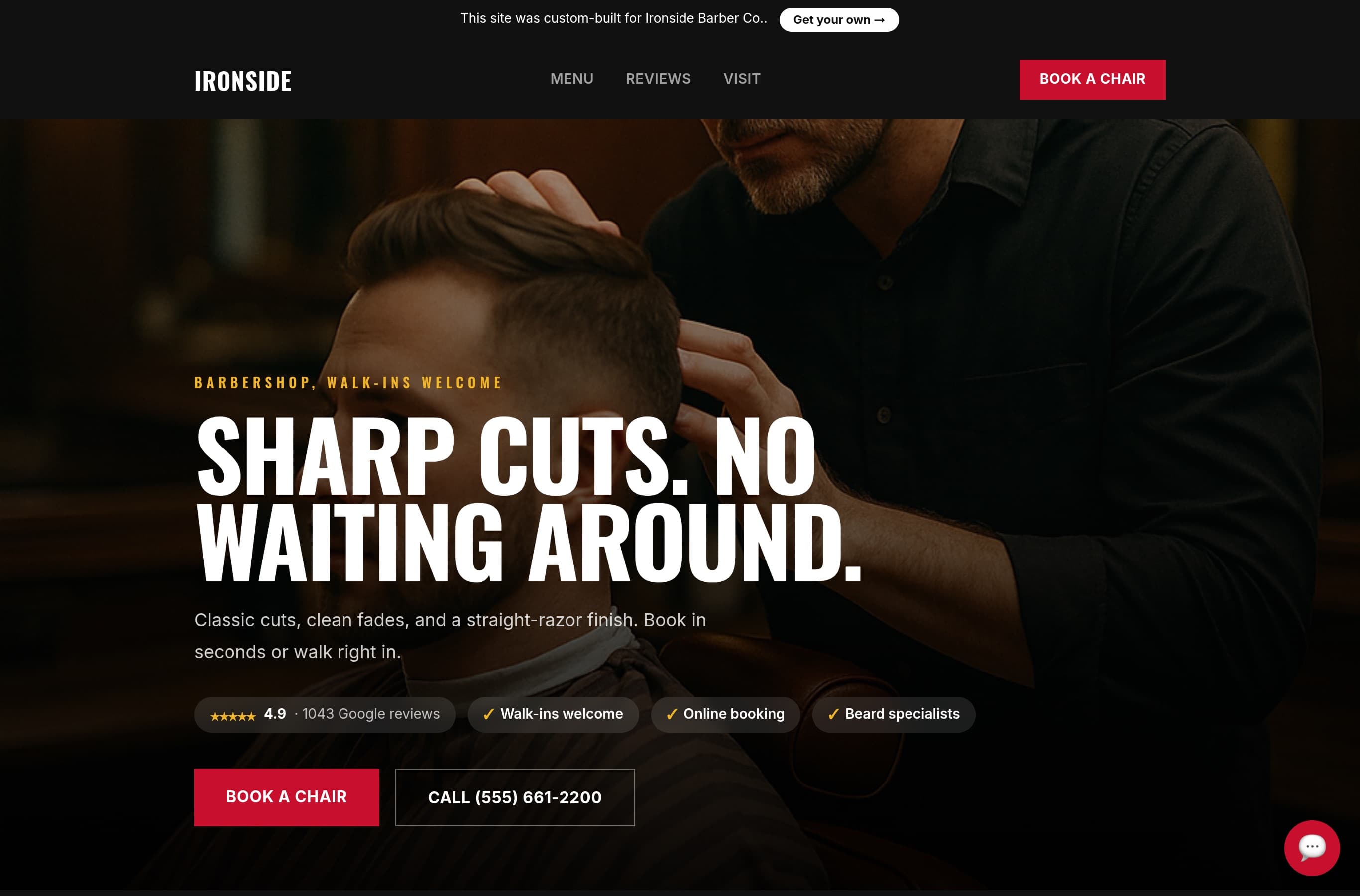 Ironside Barber Co. demo site
